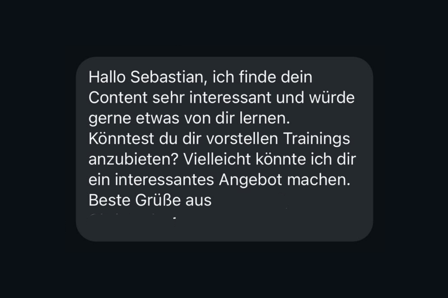 Reaktion auf Sebastian