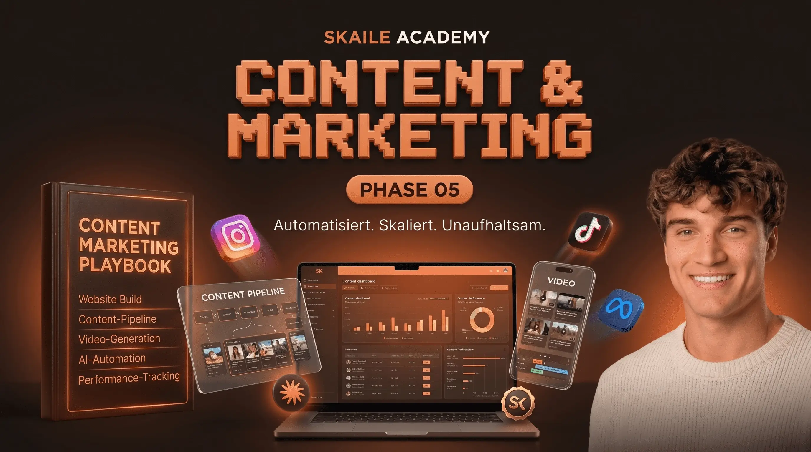 Phase 5: Content & Marketing — Content-Pipeline, Video-Generation, Tracking
