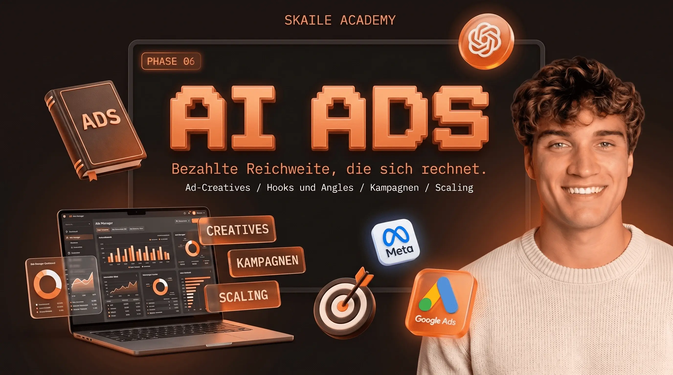 Phase 6: AI Ads — Ad-Creatives, Hooks, Kampagnen, Scaling