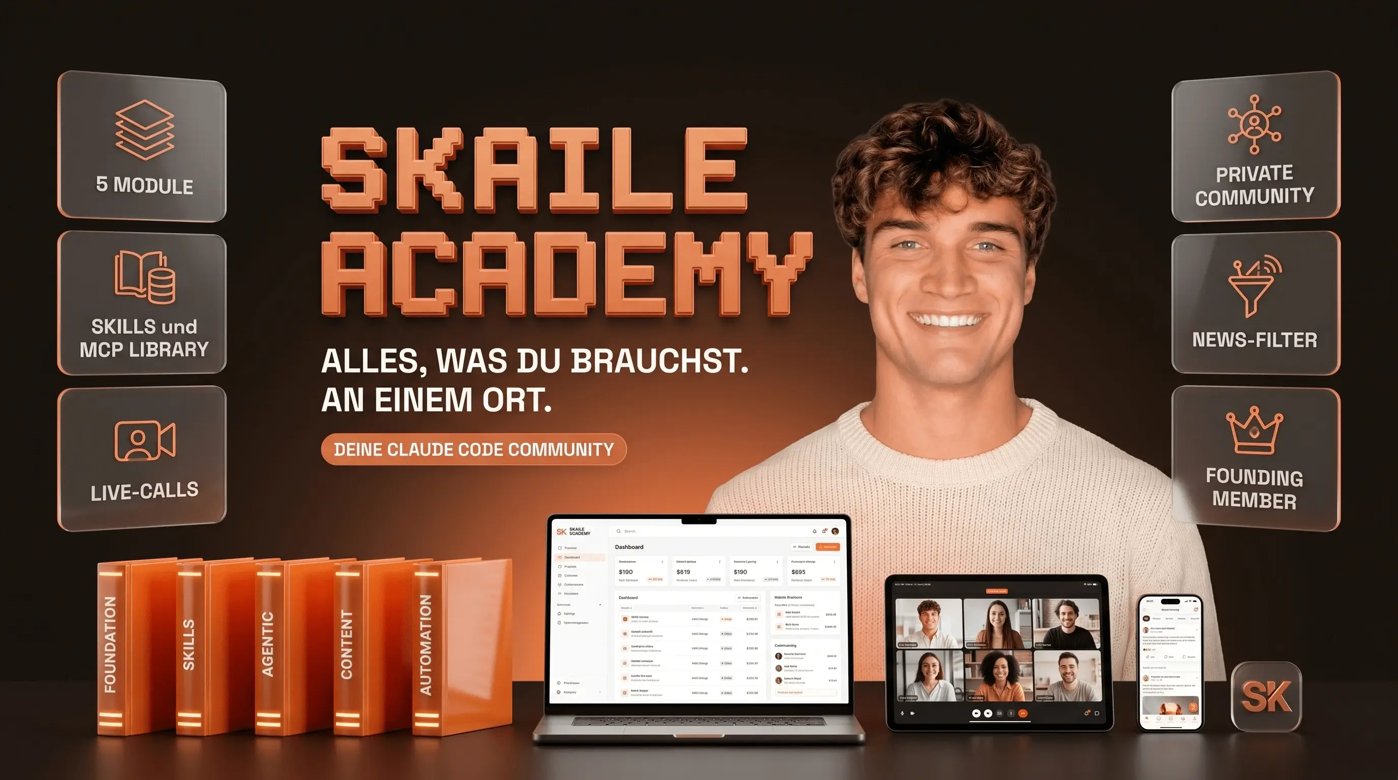 Skaile Academy Übersicht: alle Module, Library, Live-Calls und Community