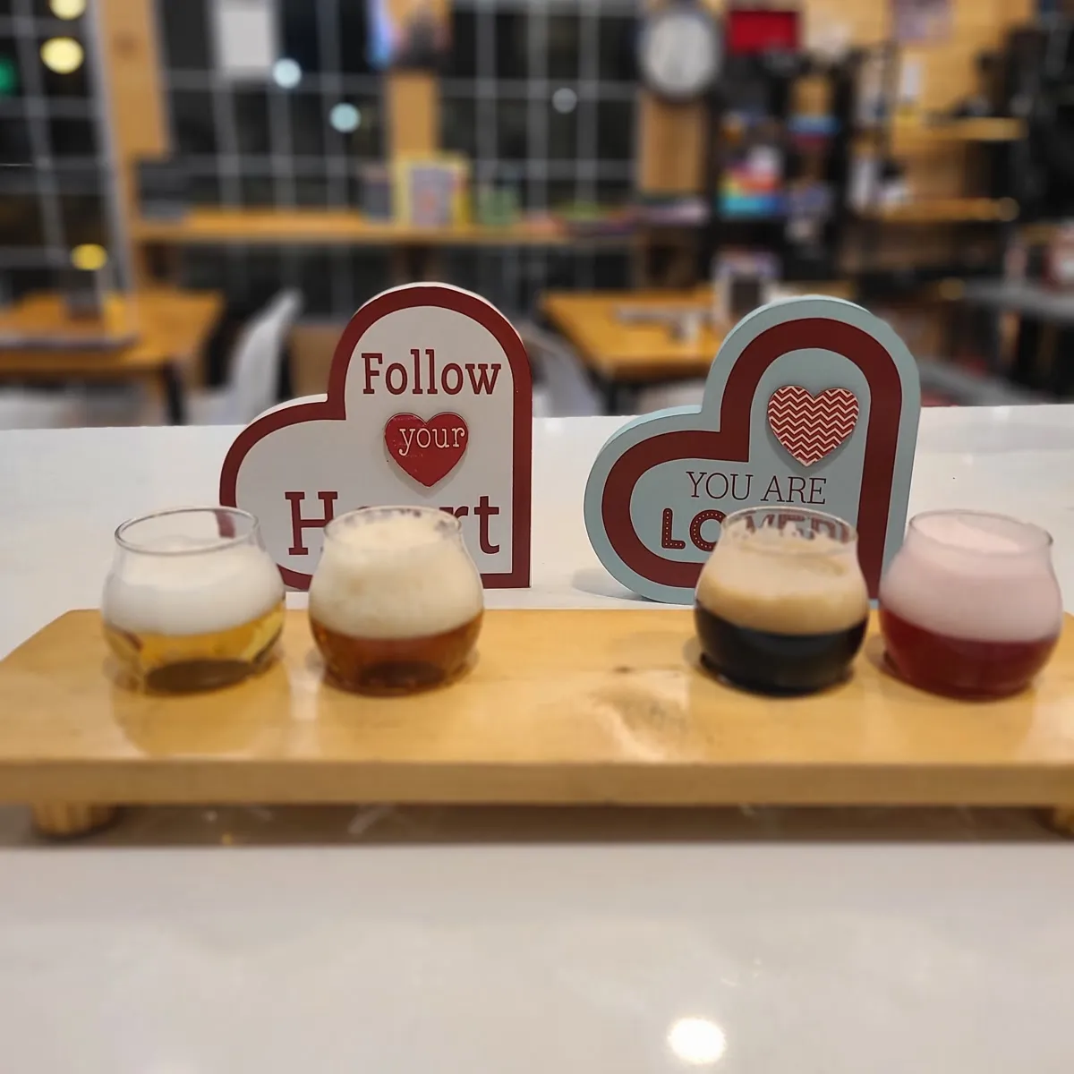Beer flight at 2nd Wind Brewery
