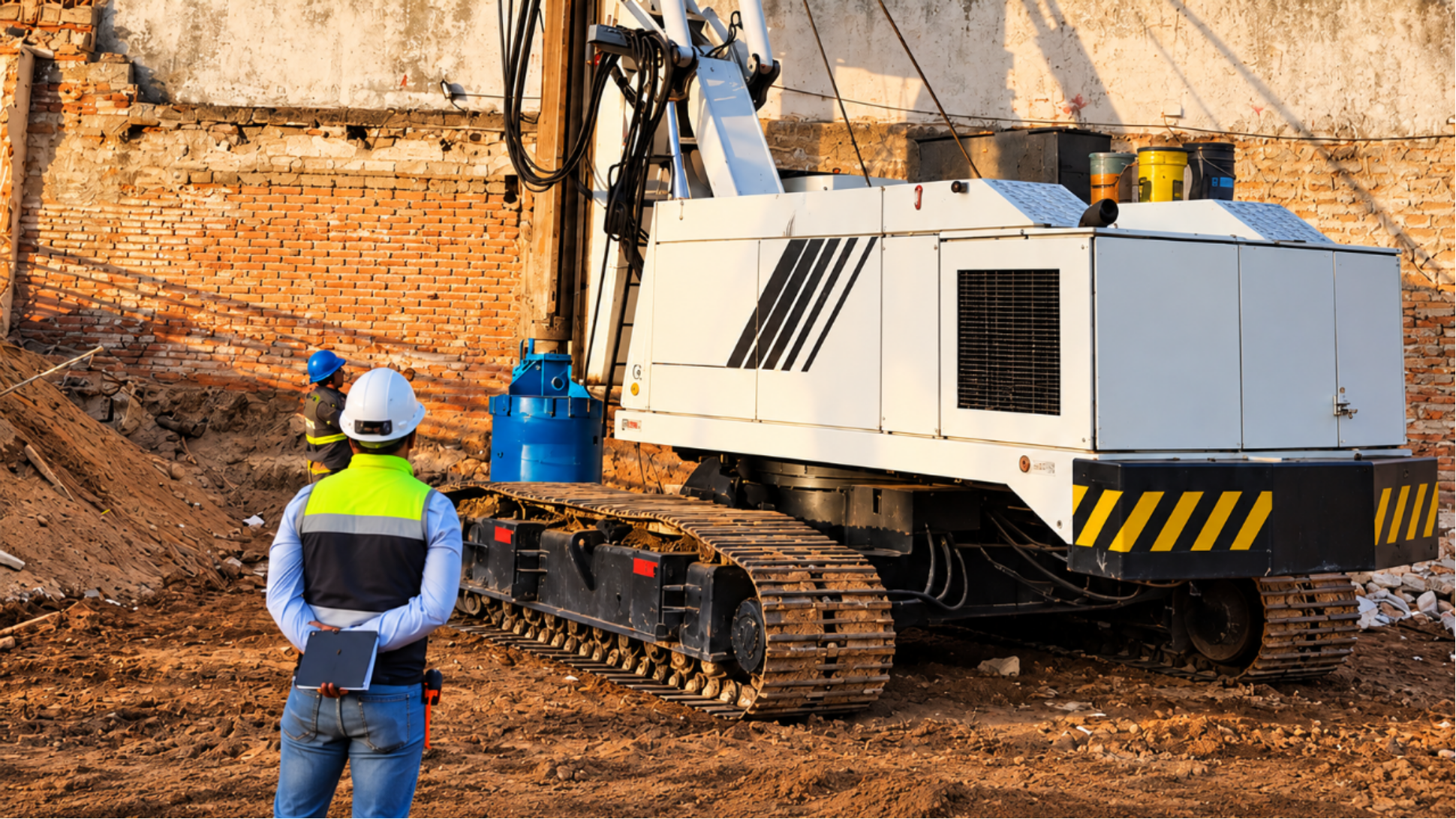 Obra civil: supervisión de cimentación con equipo de pilas