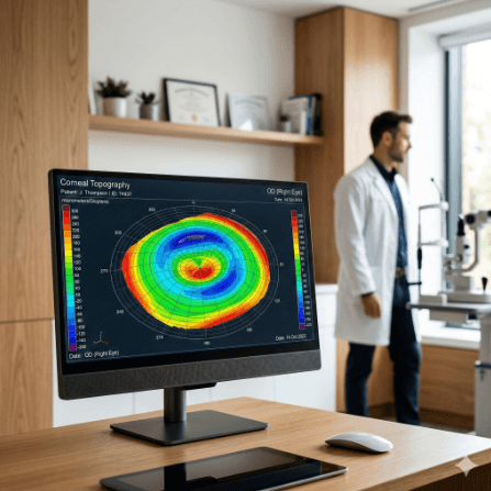 An astigmatism vision assessment image in a optometry clinic 