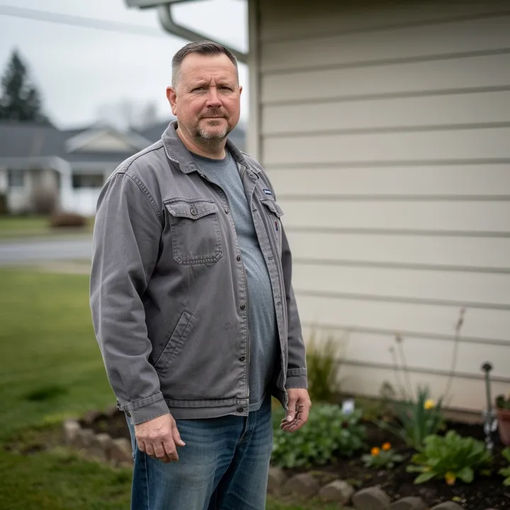 Photo of reviewer Mark Rodriguez standing near his home in Medford, Oregon