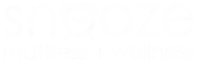 White Snooze Mattress + Wellness Logo