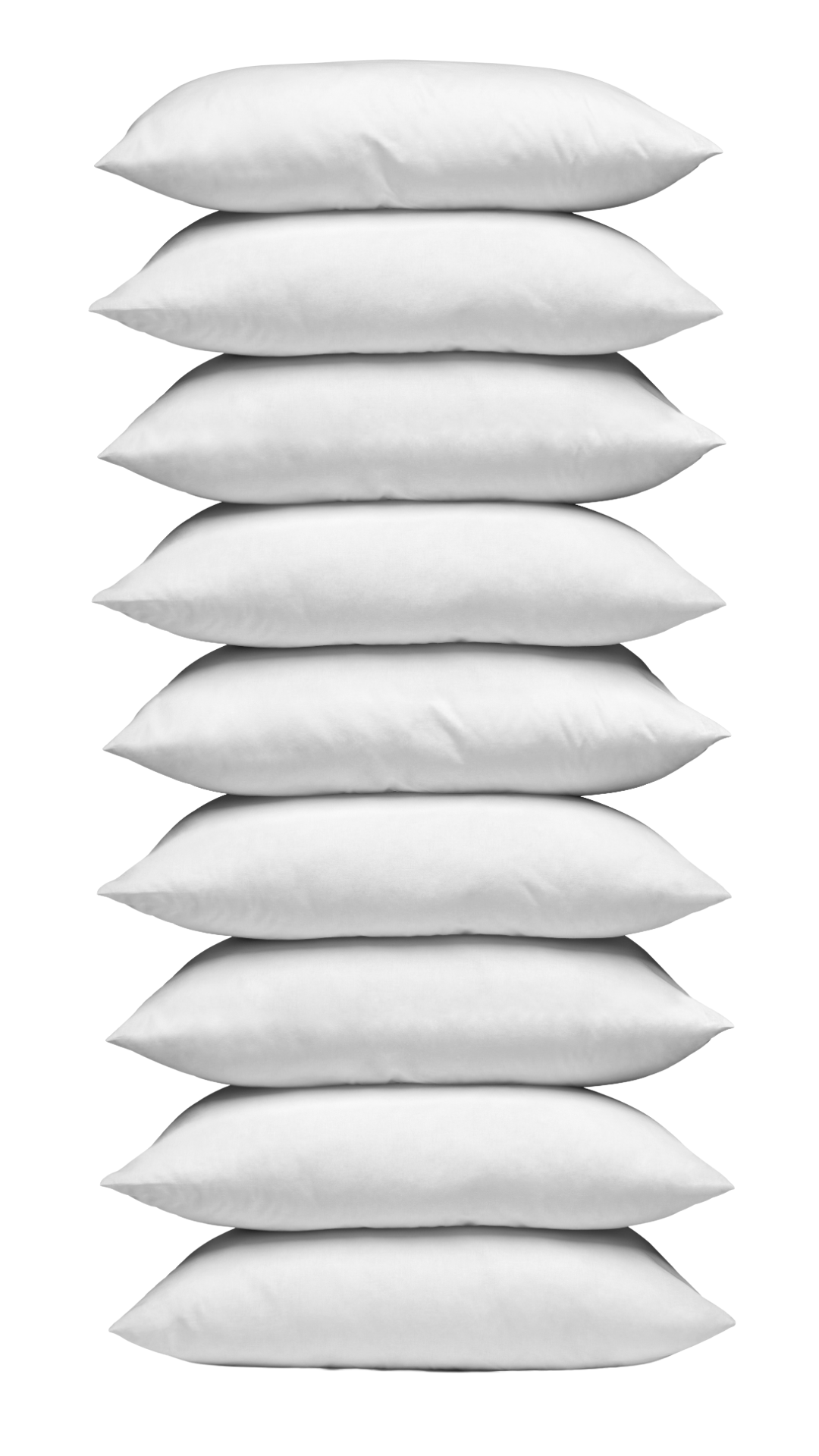 Stack of soft white pillows against a deep blue background, representing comfort and quality bedding at Snooze Mattress + Wellness.