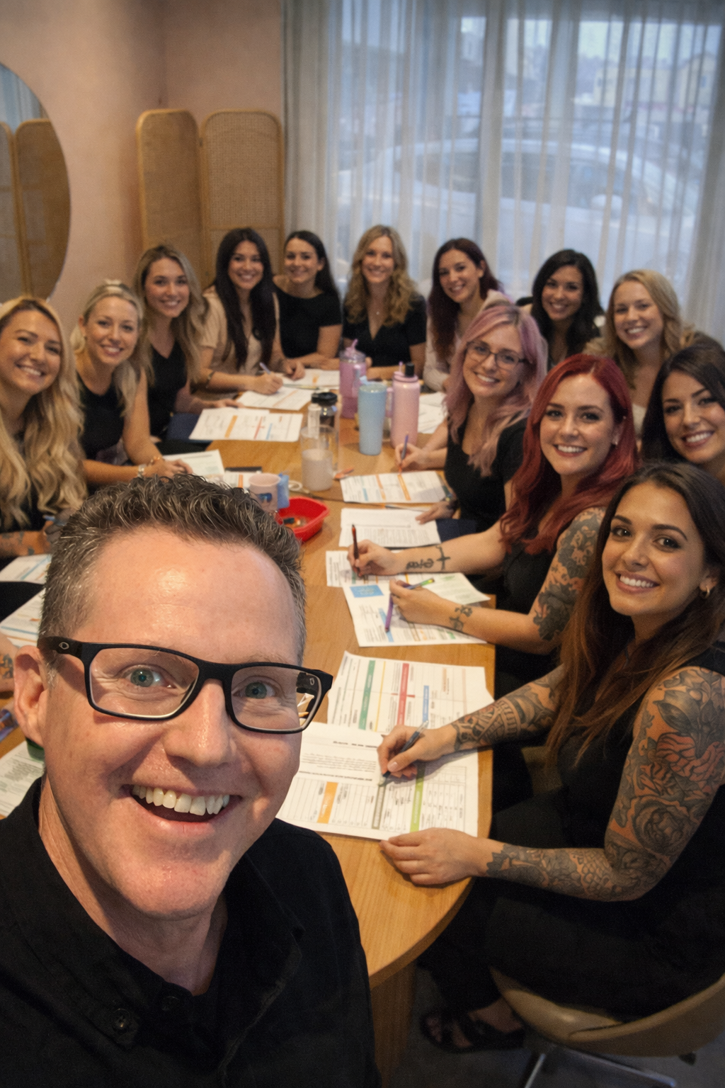 Workplace financial wellbeing session with engaged team