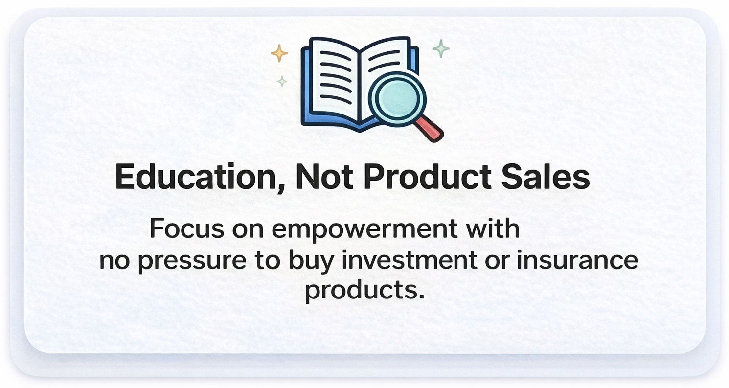 Education, Not Product Sales