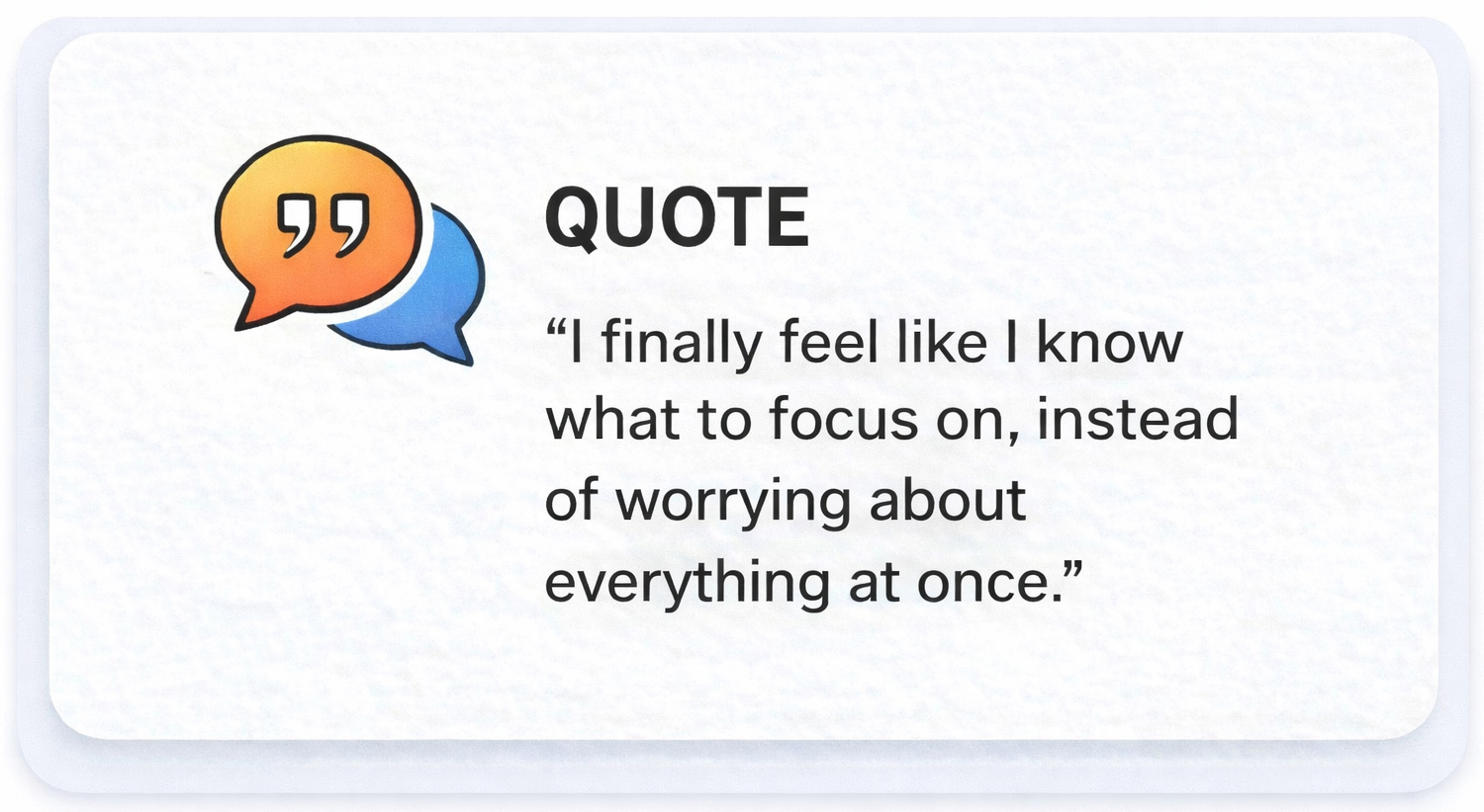 Participant testimonial quote
