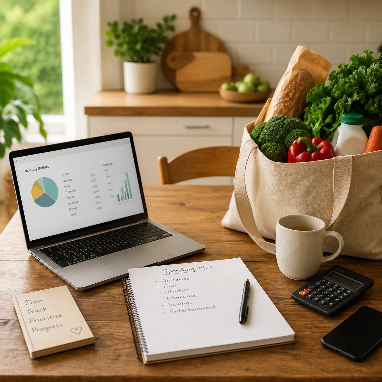 Cost of living kitchen table scene