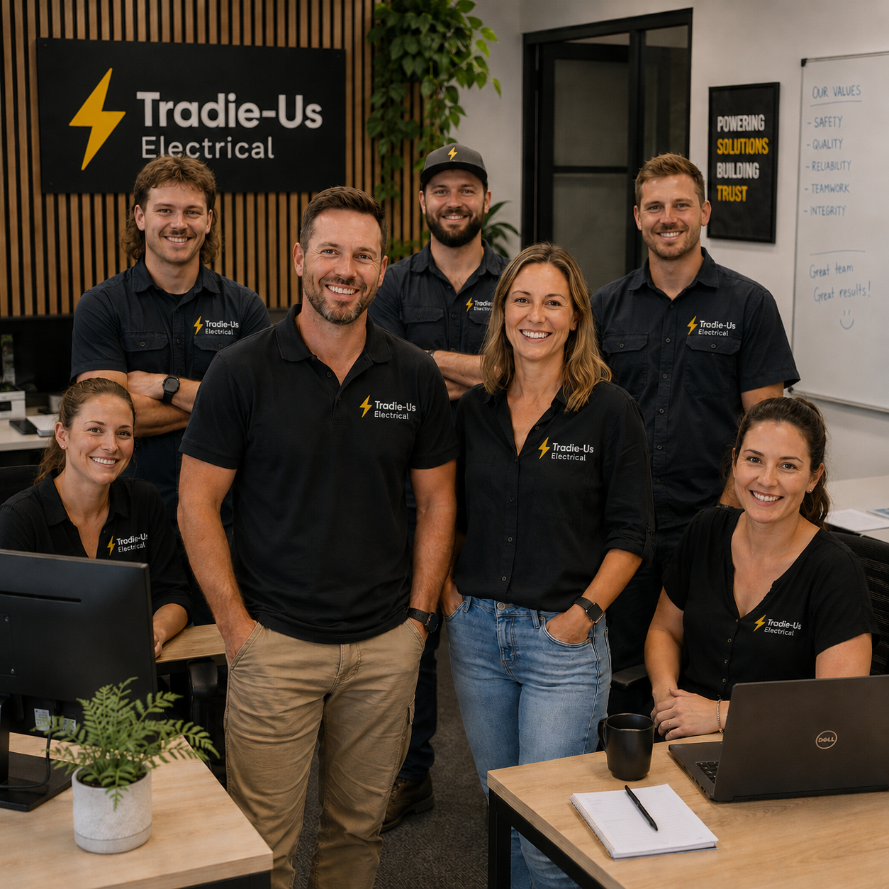 United team at a growing business