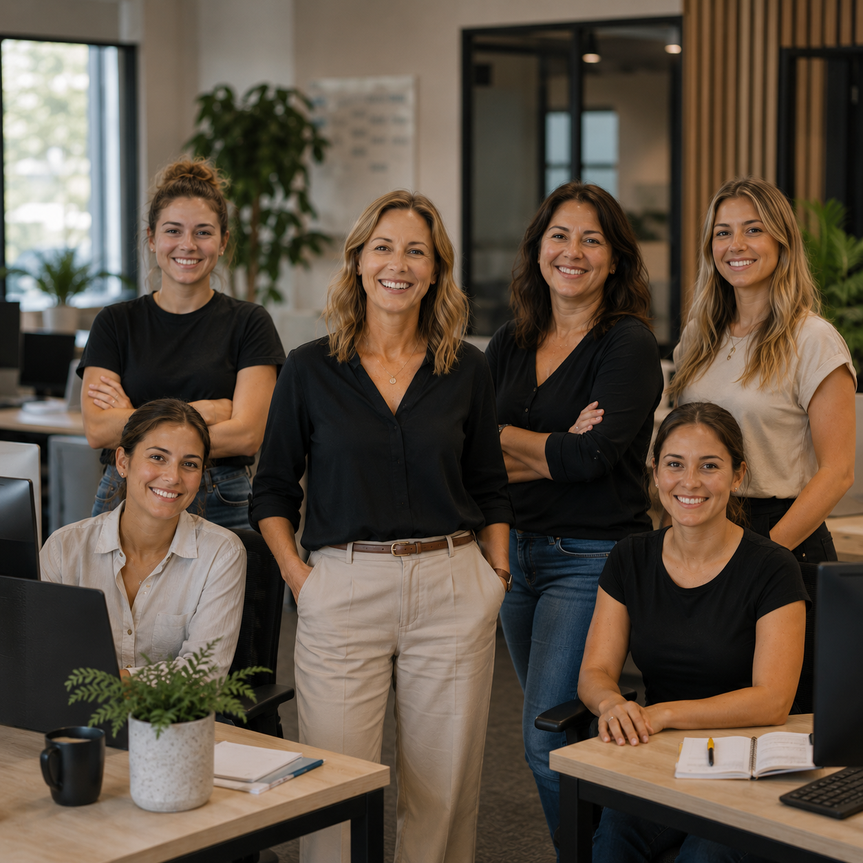 Professional services team in a modern workplace