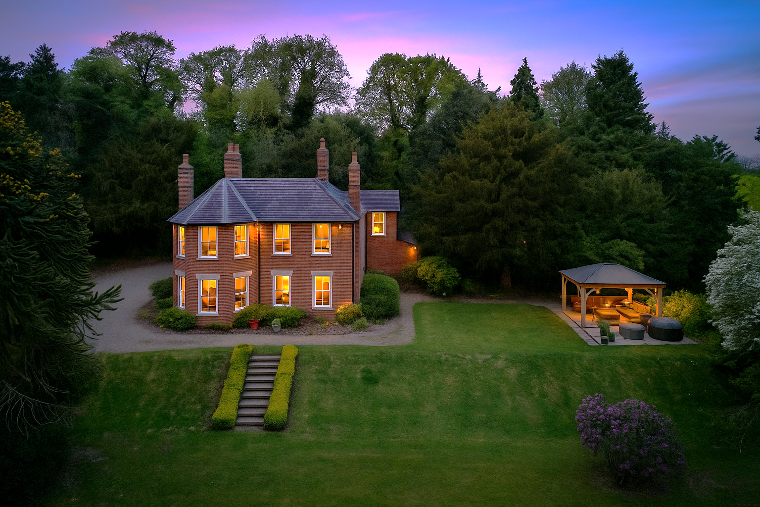 Well-maintained Nottingham property with clean facade and landscaped garden after regular maintenance service