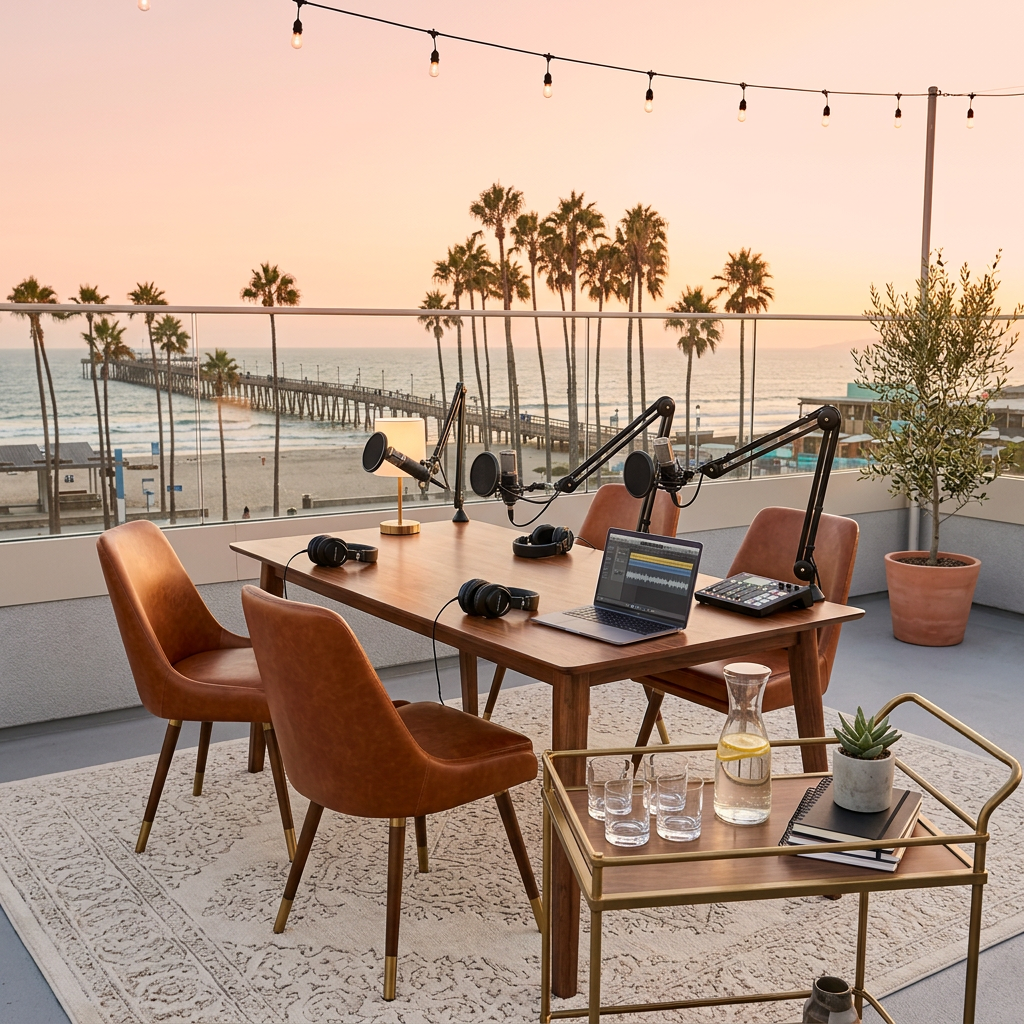 Oceanfront venue at sunset