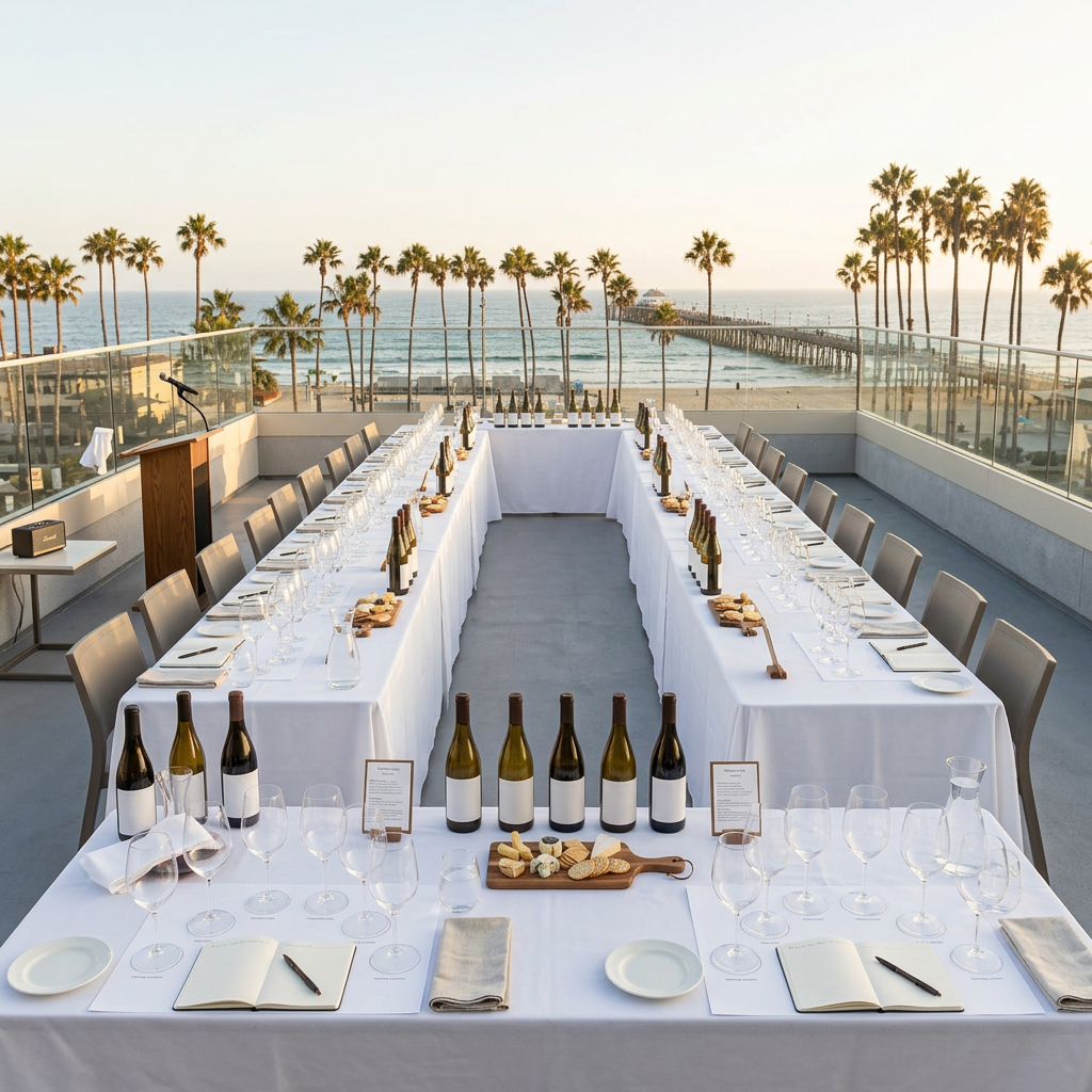 Ocean Terrace Rooftop with panoramic Pacific views at sunset
