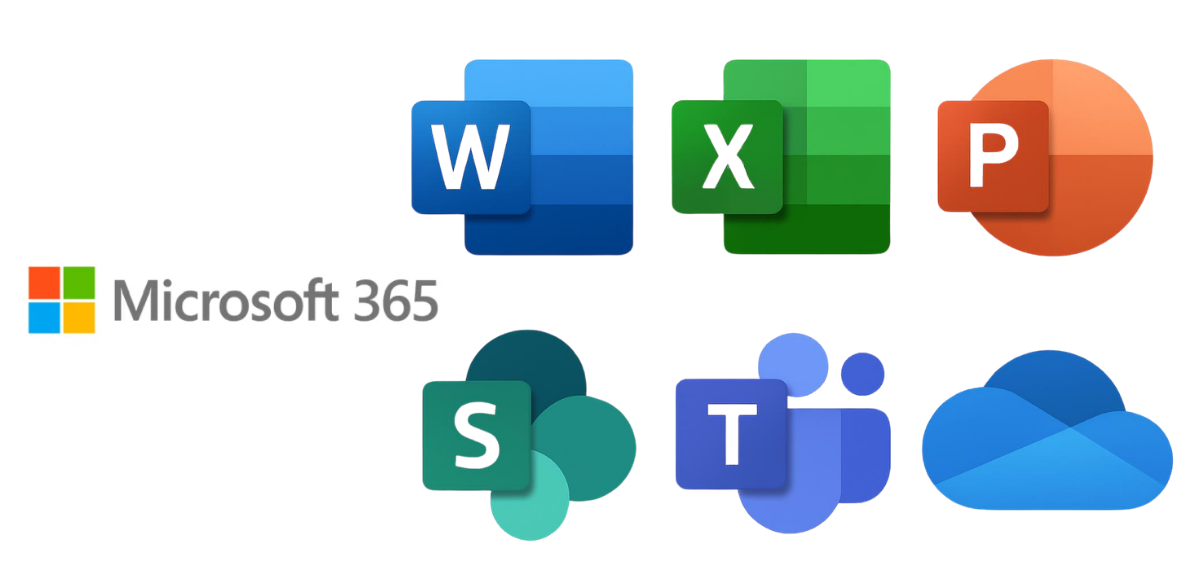 Microsoft 365 for nonprofits featuring Word, Excel, PowerPoint, SharePoint, Microsoft Teams, and OneDrive cloud productivity tools