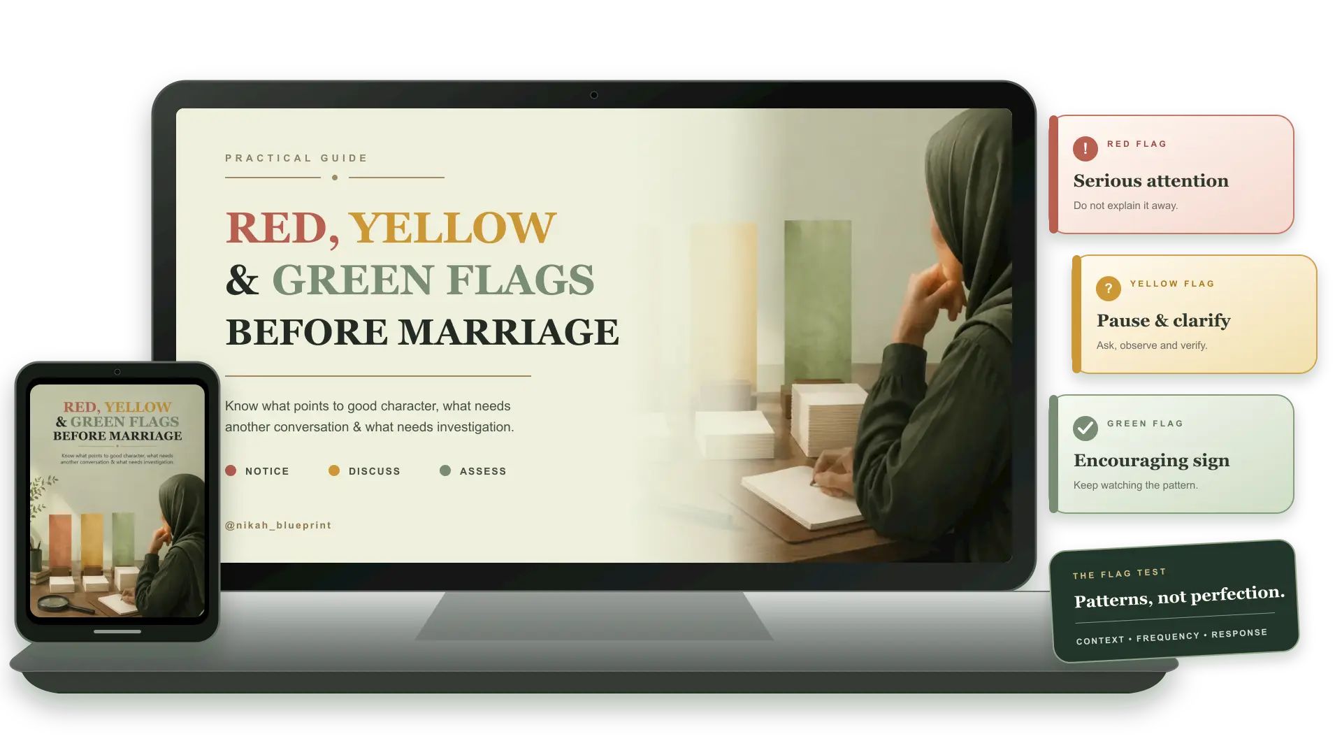 Red, Yellow and Green Flags Before Marriage digital guide mockup