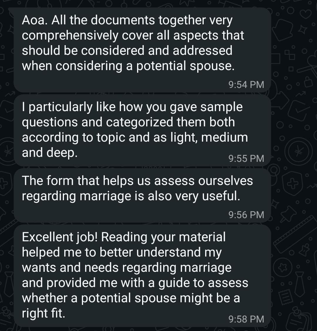 Detailed testimonial about the bundle's comprehensive guidance and useful questions
