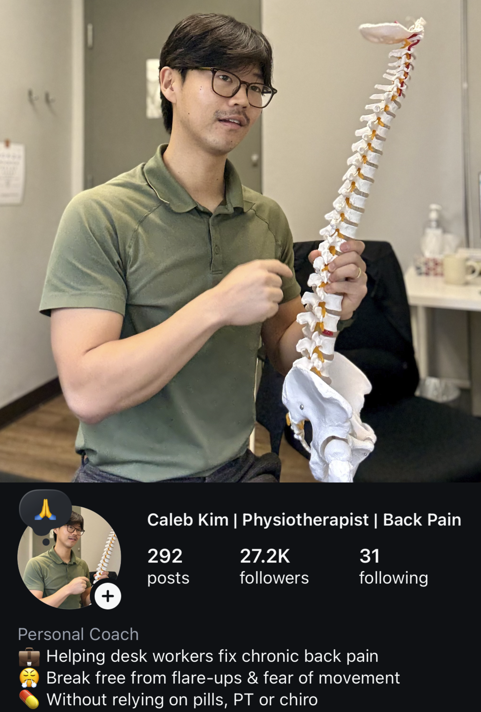 Caleb Kim, Physiotherapist