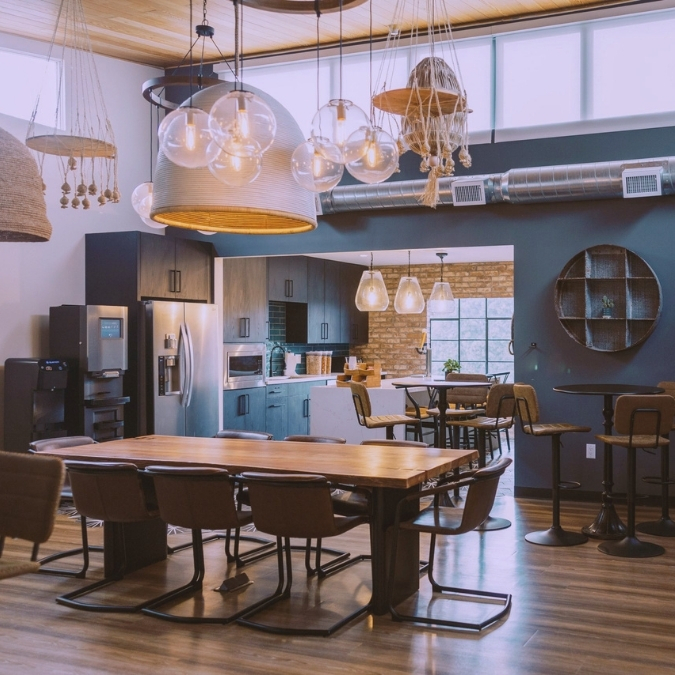 The upstairs coworking space at Downtown Works where Agentic Think Tank is held