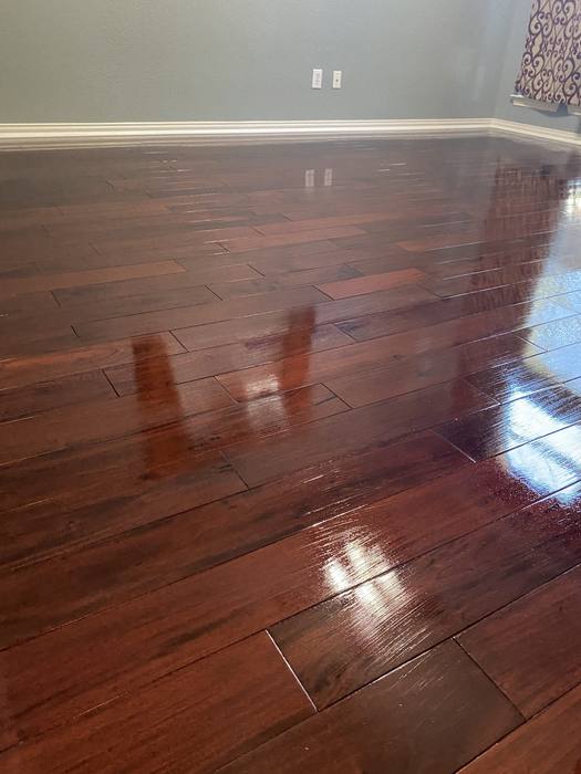 Refinished hardwood floor in a Dallas-Fort Worth home