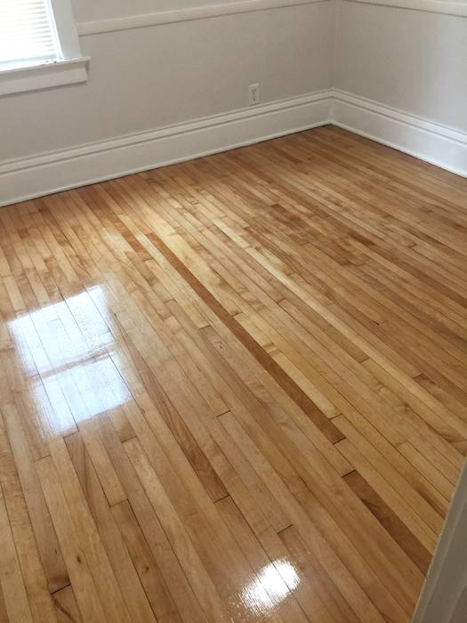 Refinished hardwood floor in a Dallas-Fort Worth home
