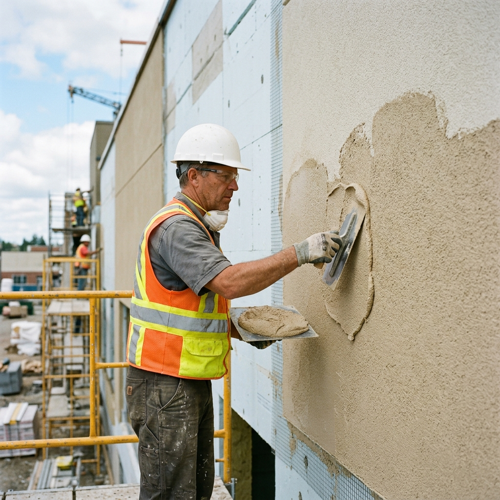 EIFS application process close up Lutz FL
