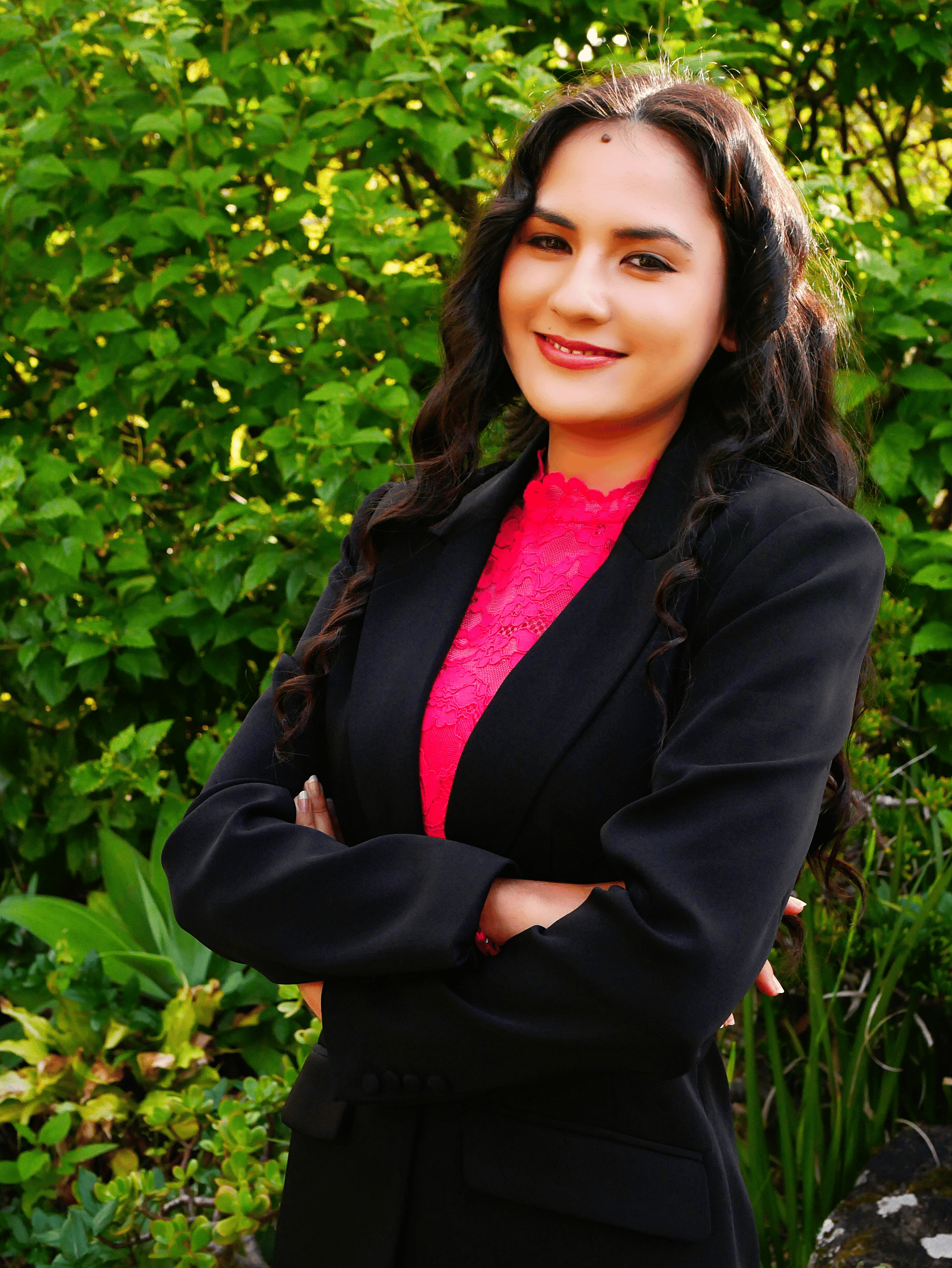 Facilitator portrait with soft, warm neutral background