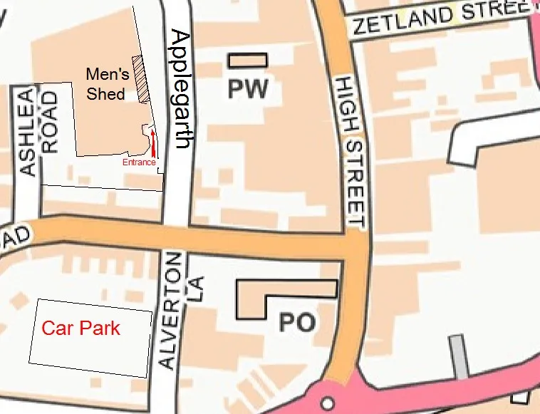 Map showing location of The Shed