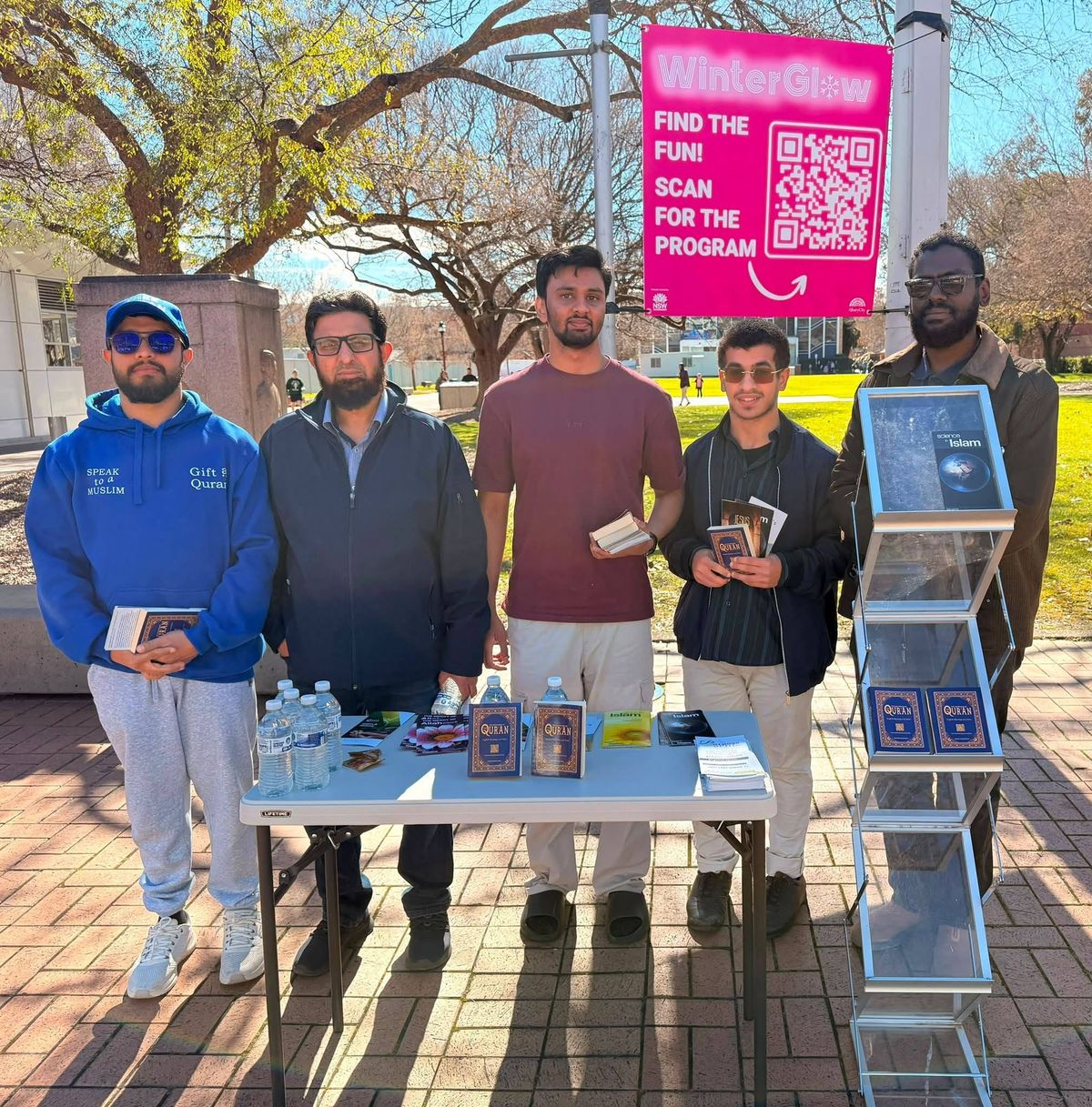 Volunteers at a Qur'an and information stall in Albury