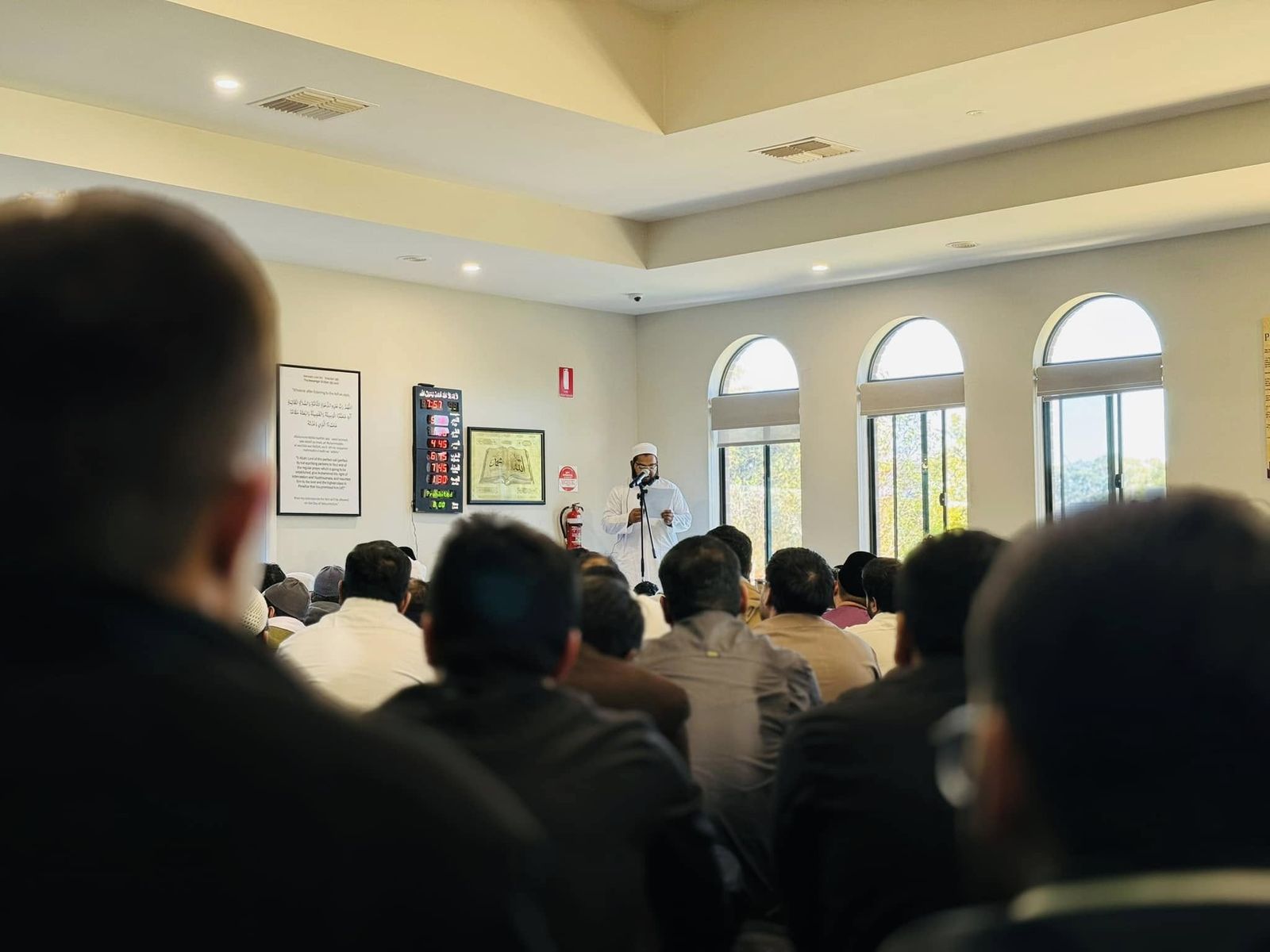 The hall full for the Friday khutbah