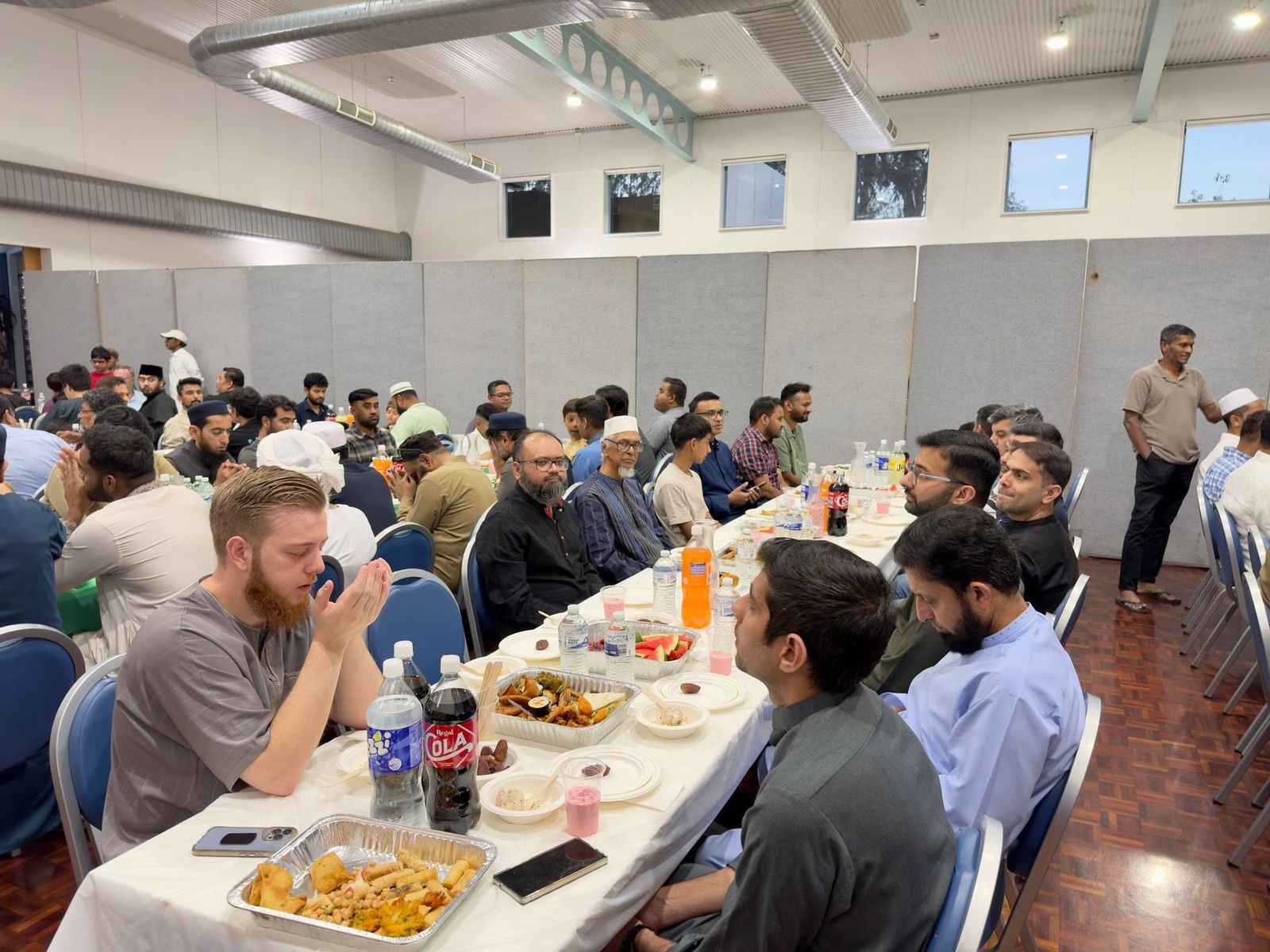 Community iftar in the hall