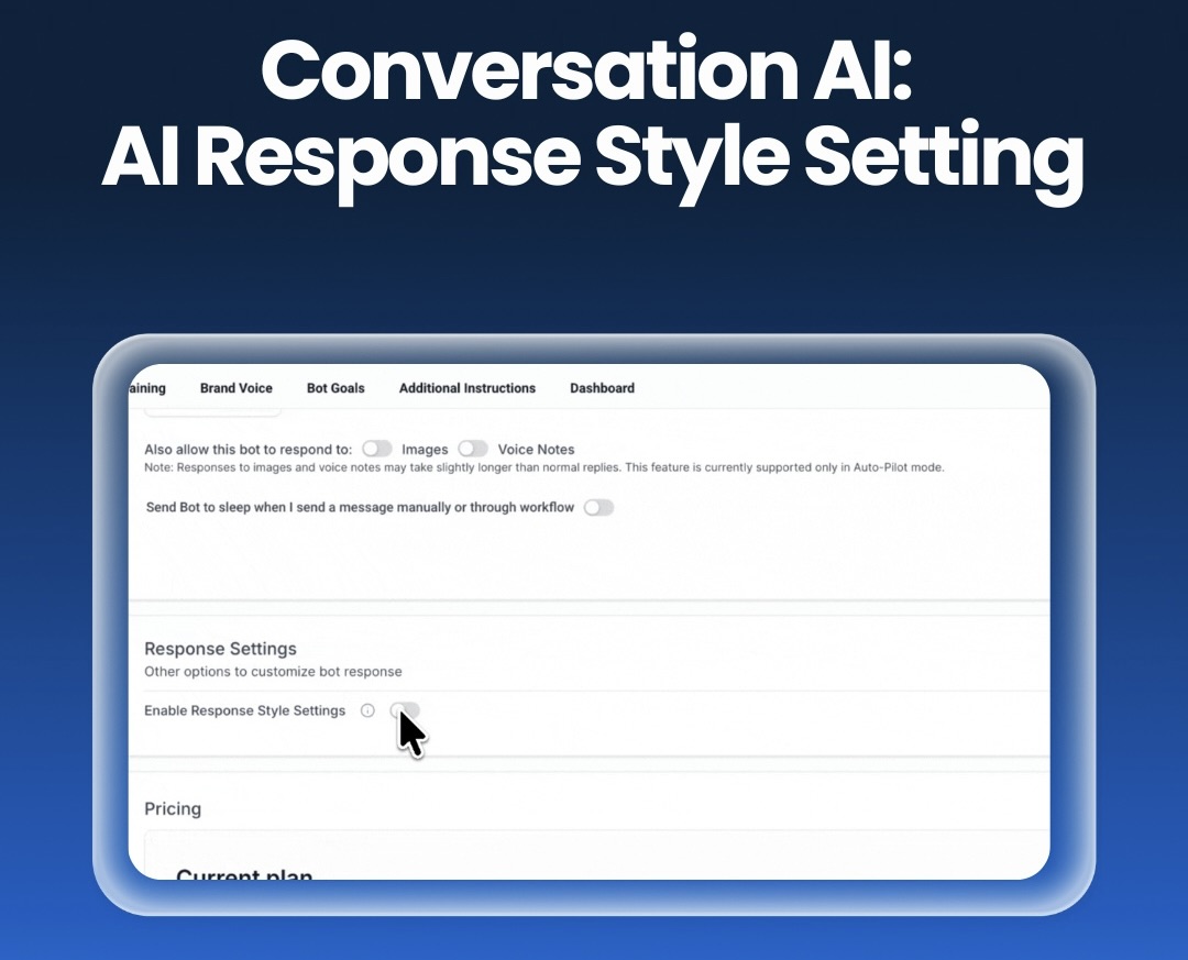 Conversation AI: AI Response Style Setting Conversation AI: AI Response Style Setting