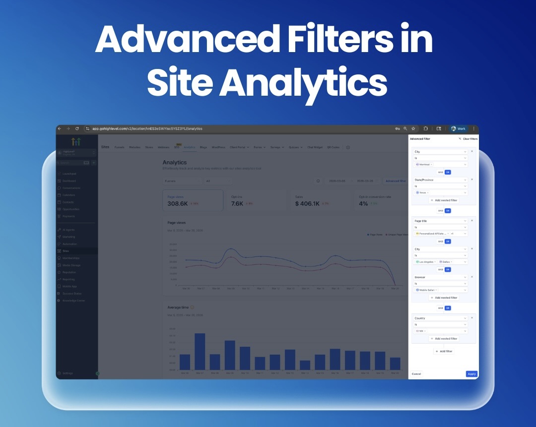 Advanced Filters in Site Analytics Advanced Filters in Site Analytics