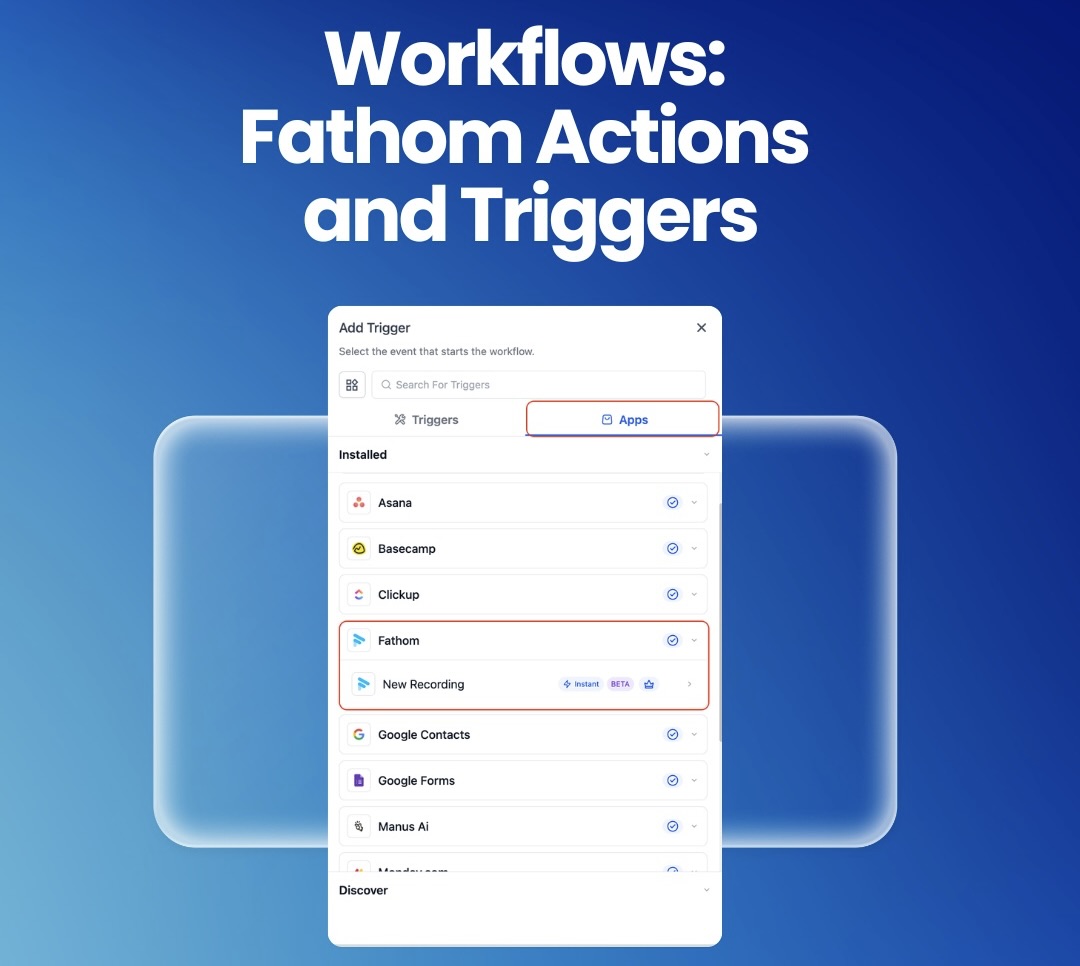 Workflows: Fathom Actions and Triggers