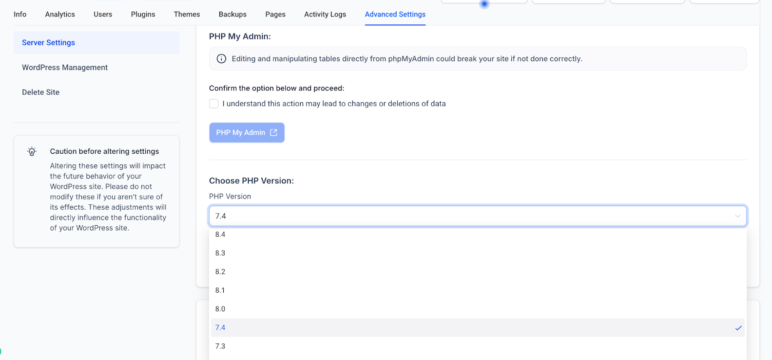 wordpress_php_version_update