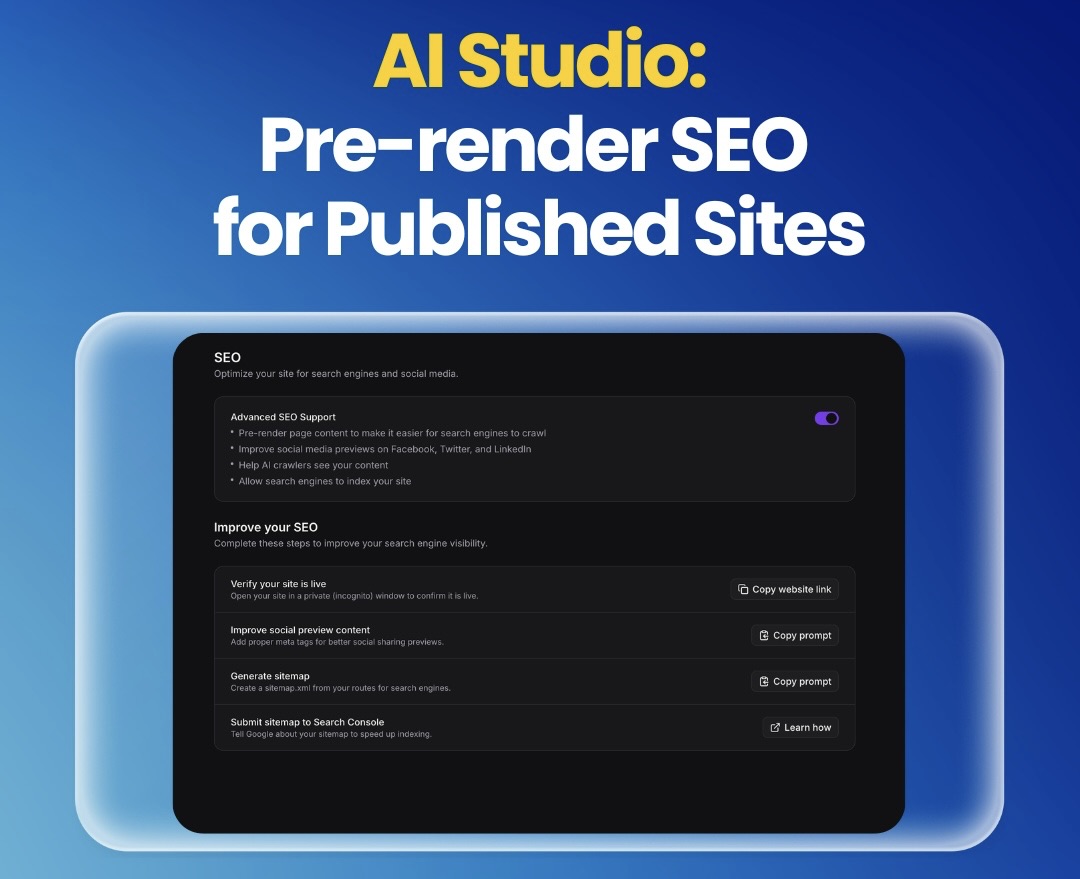AI Studio: Pre-render SEO