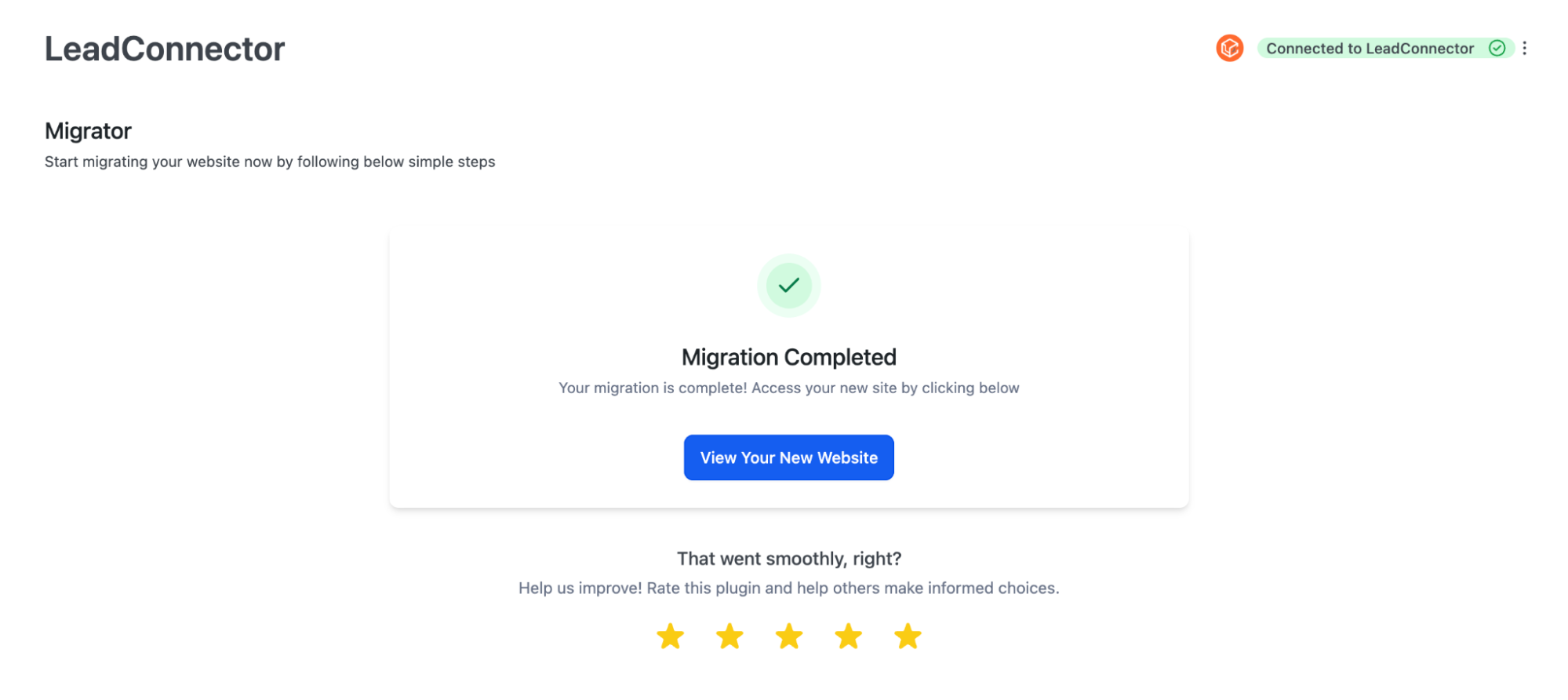 Wordpress migration completed in HighLevel Wordpress migration completed in HighLevel