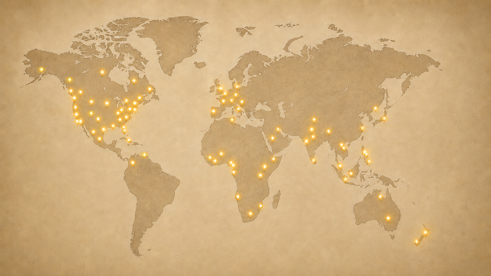 World map showing where Hidden Manna teachings are reaching believers