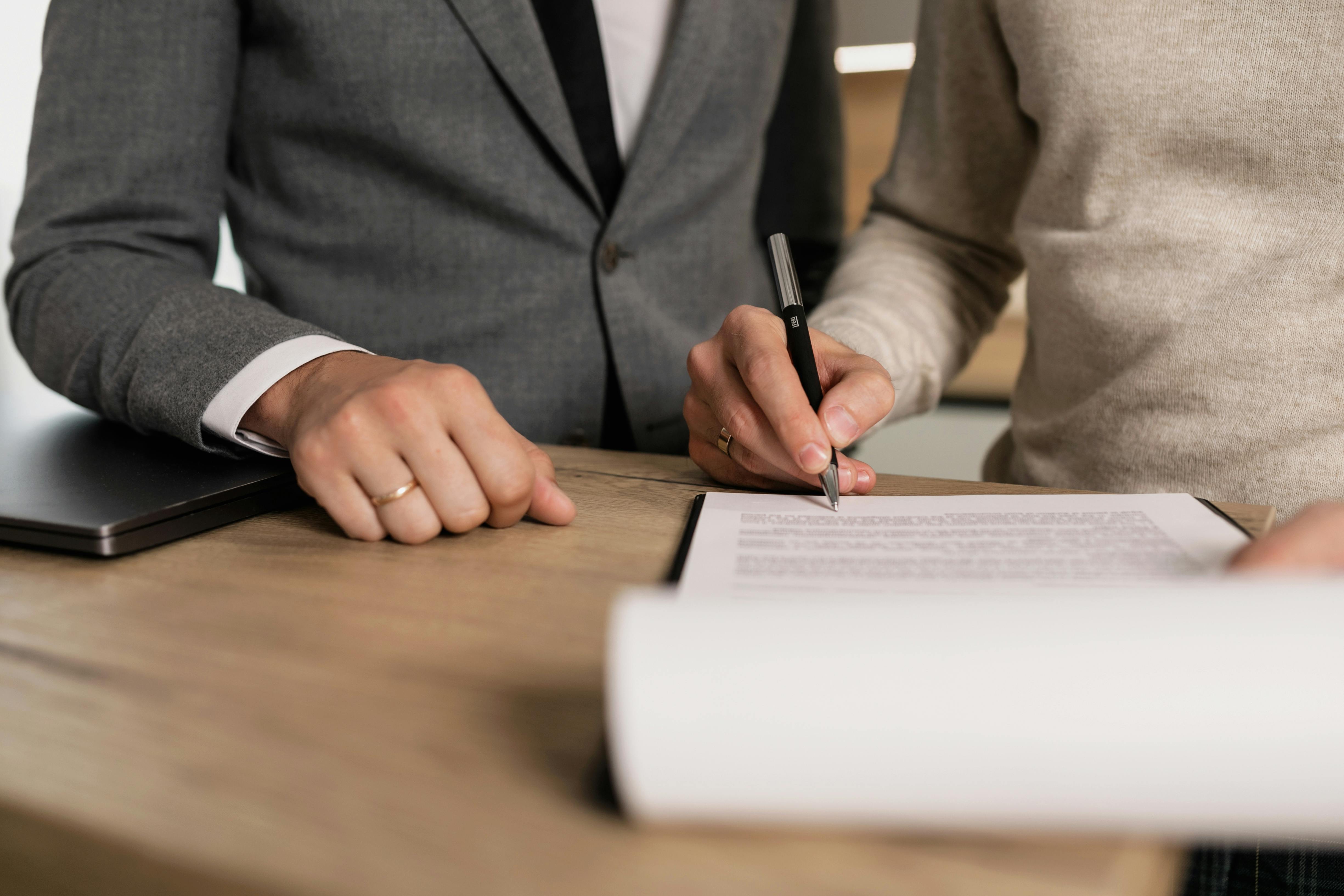 Signing a real estate agreement