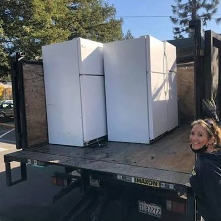 An old appliance loaded for removal by NextGen Hauling