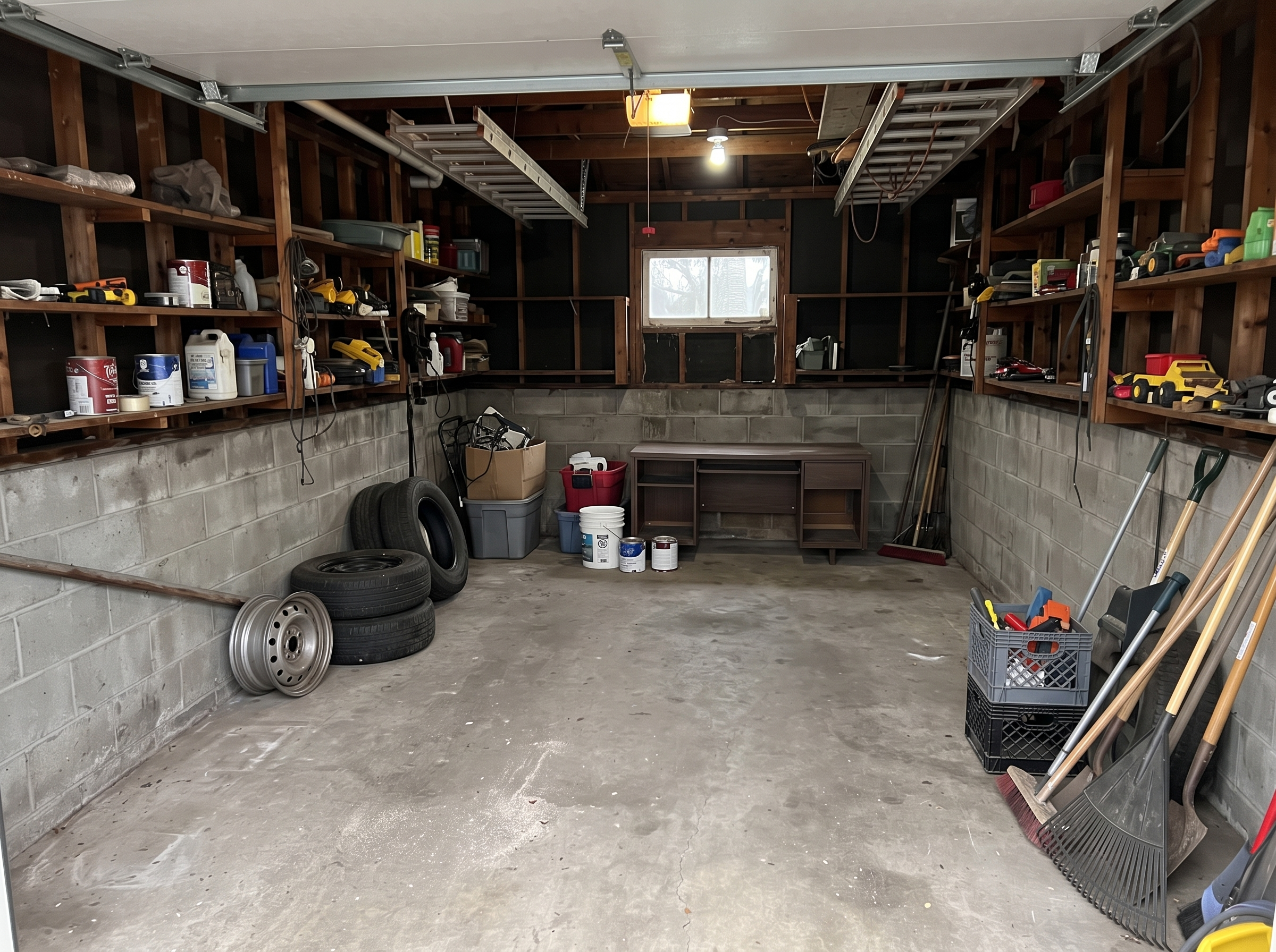 The same garage cleared and swept after NextGen Hauling finished