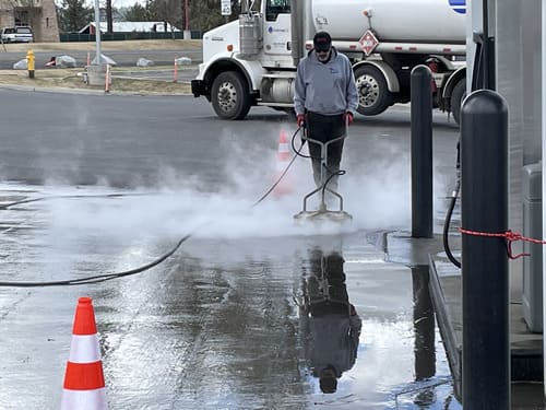 Concrete cleaning and oil stain removal in Spokane Valley, WA