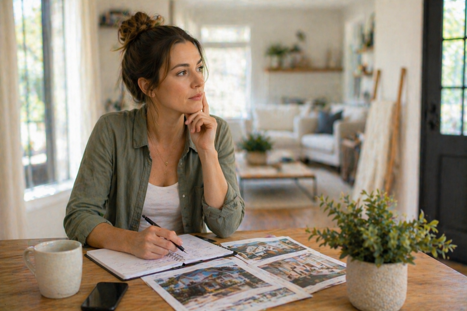 first time homebuyer thinking about lifestyle and daily routines while deciding if a home fits their life in Greenville South Carolina
