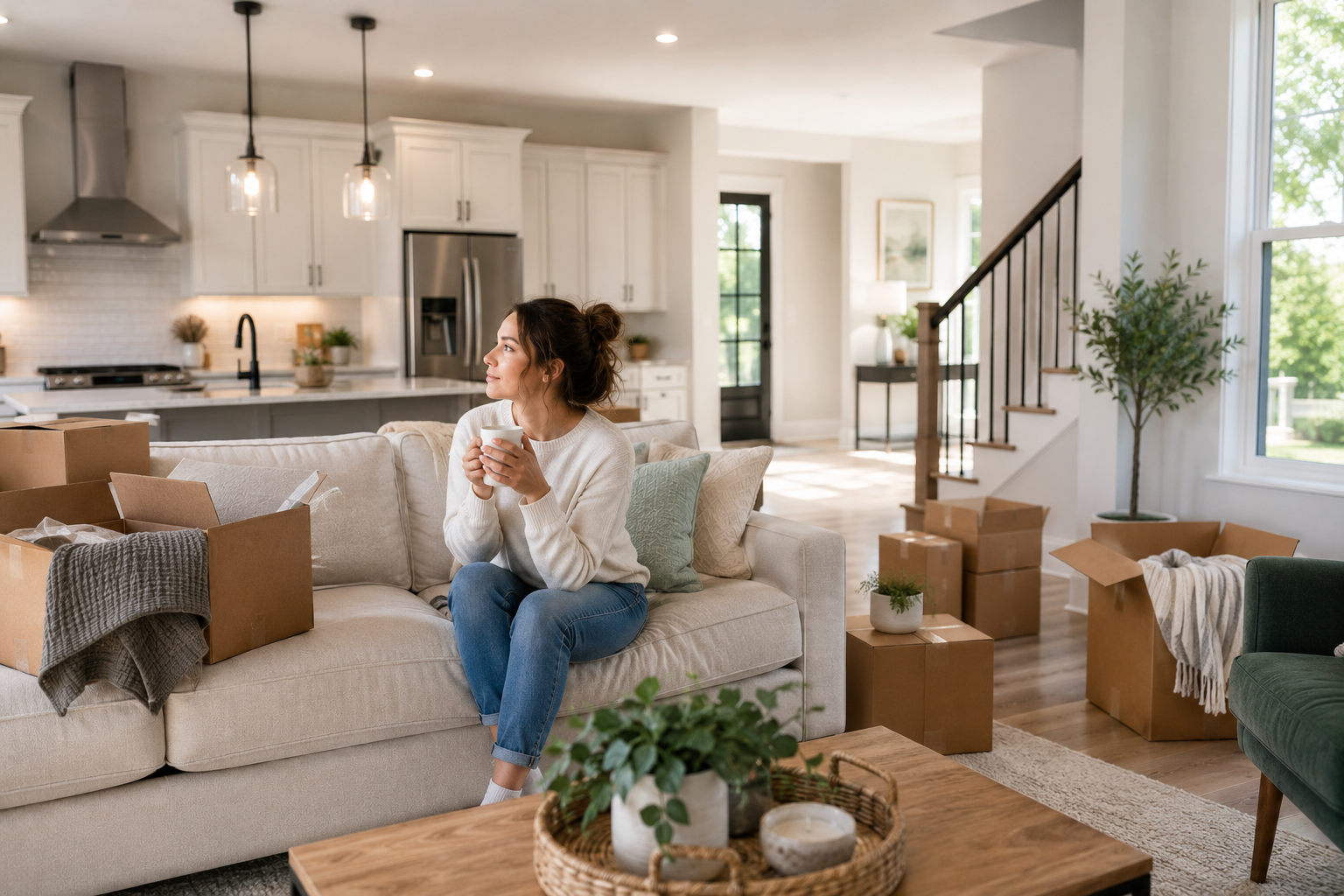 Inside Image Alt Text First-time home buyer in Greenville, South Carolina settling into a new construction home with organized spaces, moving boxes, and comfortable everyday living areas. Inside Image Alt Text First-time home buyer in Greenville, South Carolina settling into a new construction home with organized spaces, moving boxes, and comfortable everyday living areas.