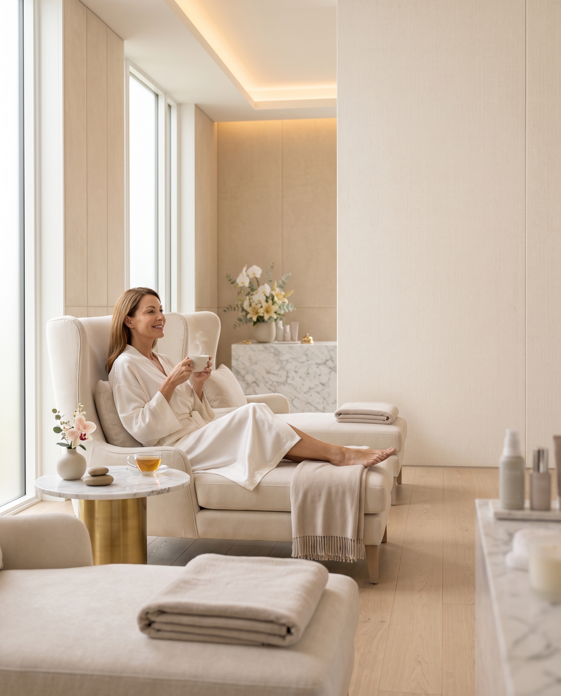 Med spa owner reviewing results