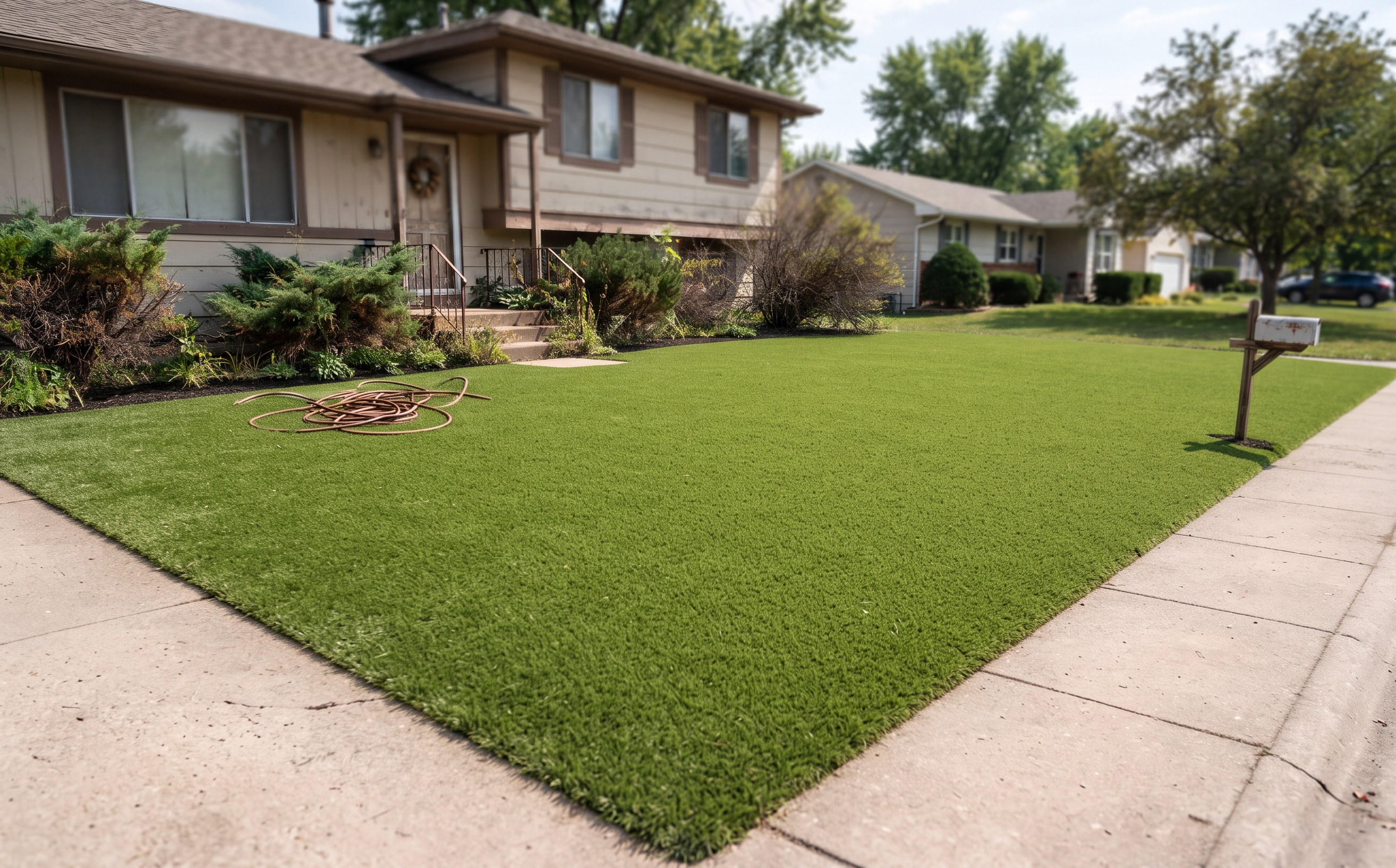 Yard before turf installation