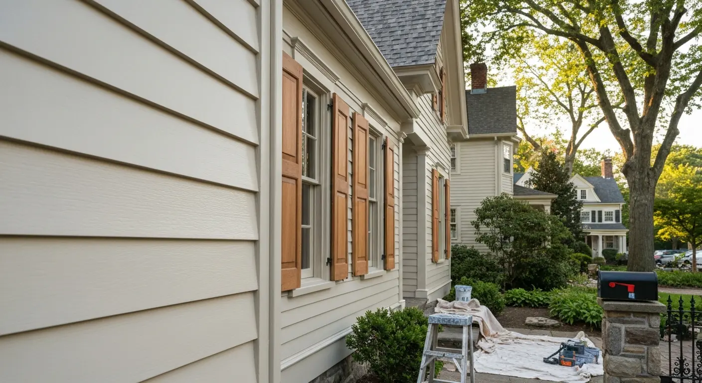 Exterior painting on Scarsdale residence