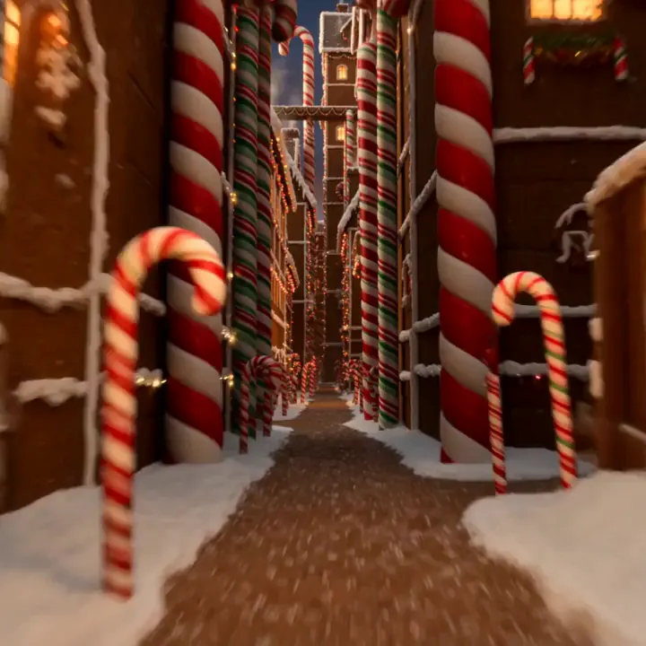 Gingerbread Village Lane background preview