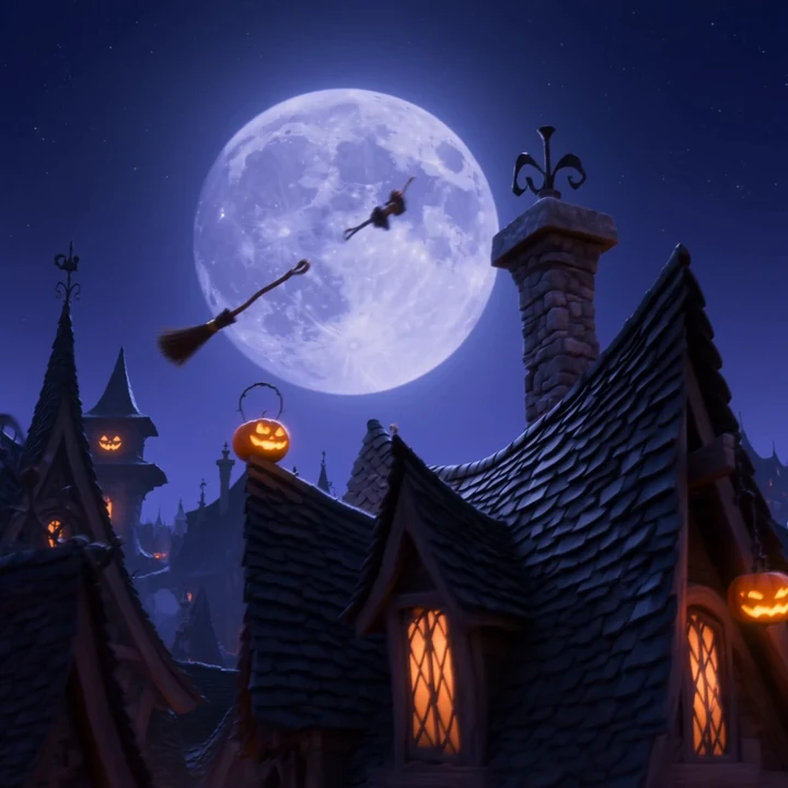Broomstick Rooftop Flight background preview